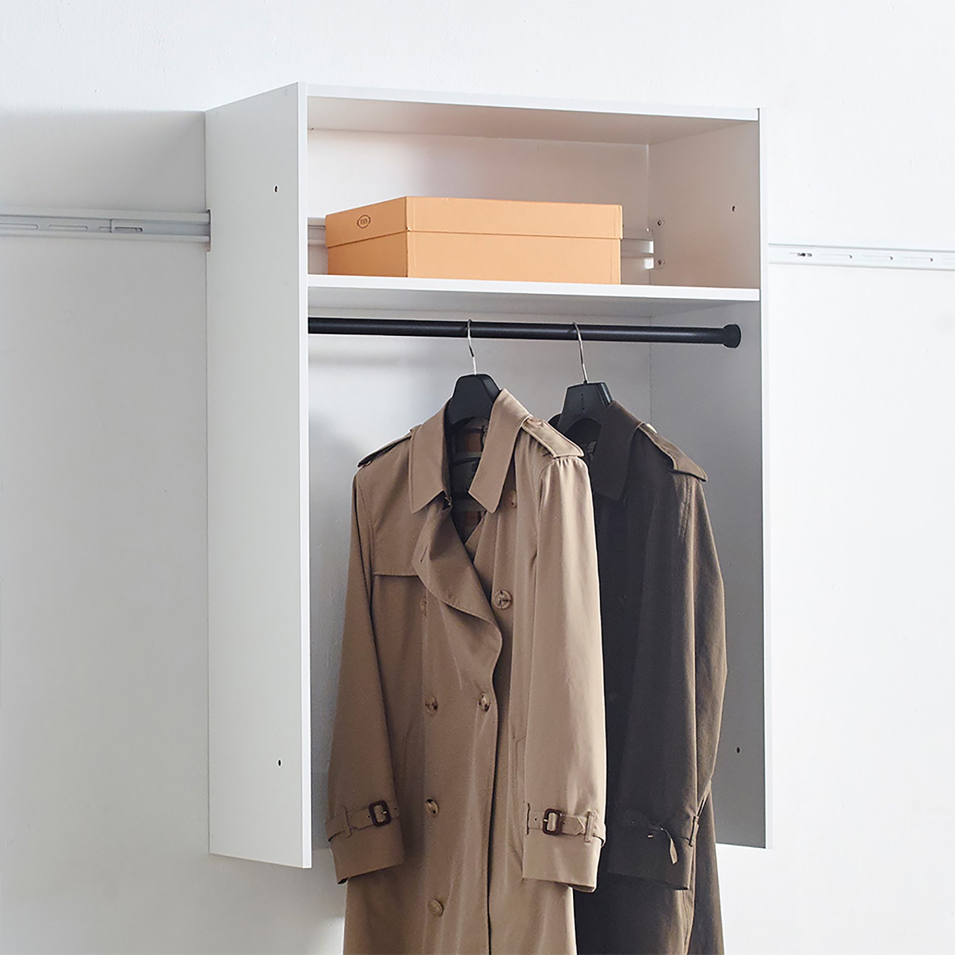 Devi - Wall Mounted Wood Closet System With Modular Versatility And Clean - White - Image 5
