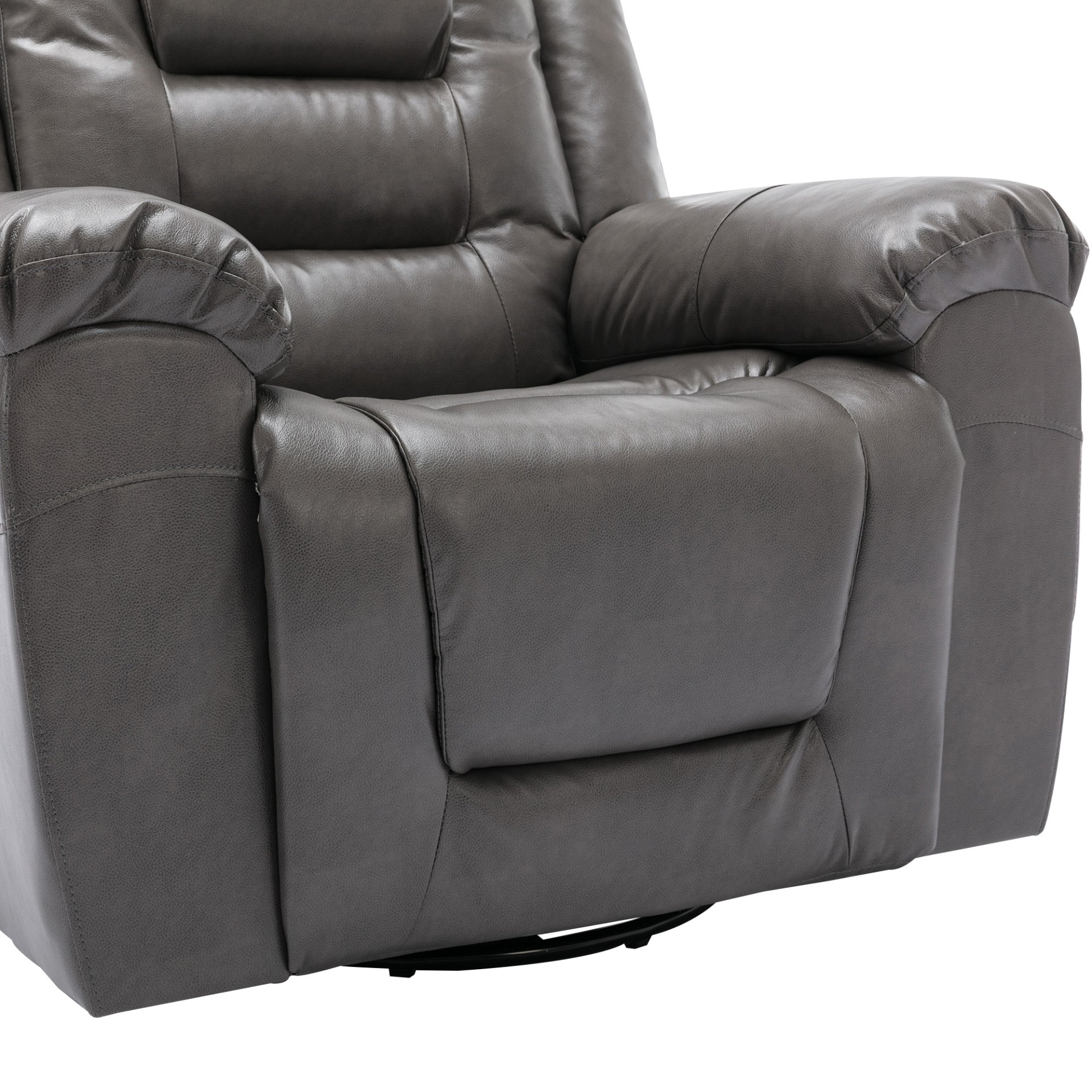 3 Seater Home Theater Recliner Manual Recliner Chair With Two Built-In Cup Holders For Living Room - Gray - Image 16