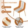 4 Piece Set Of Modern Striped Color Blocking Single Chairs, Waterproof And Fade Resistant - White / Orange - Image 8