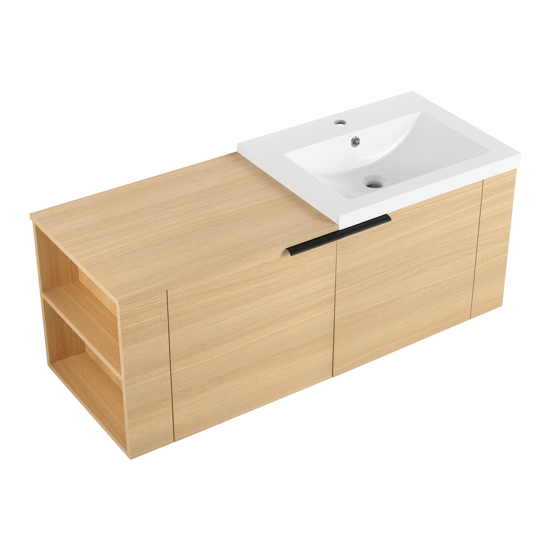 Modern Bathroom Vanity Sink Combo With Ample Storage - Oak - Image 10
