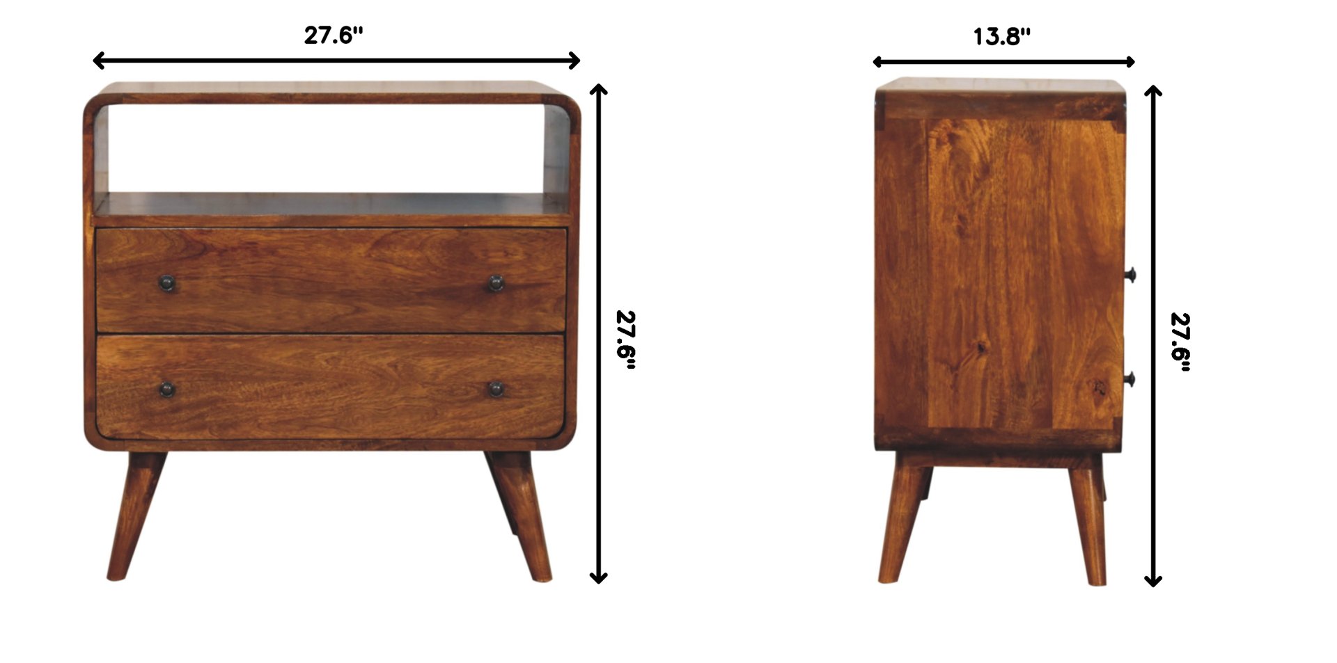 Curved Nordic Charm Console - Brown - Image 11