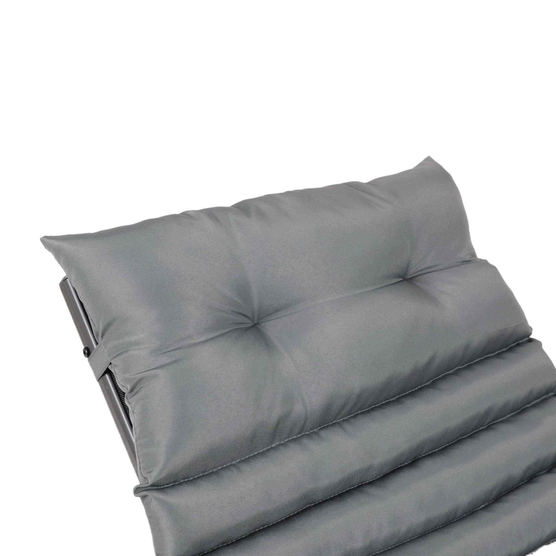 2 Piece Outdoor Chaise Lounge Chair Cushion Set, Polyester Replacement Seat Pads - Gray - Image 8