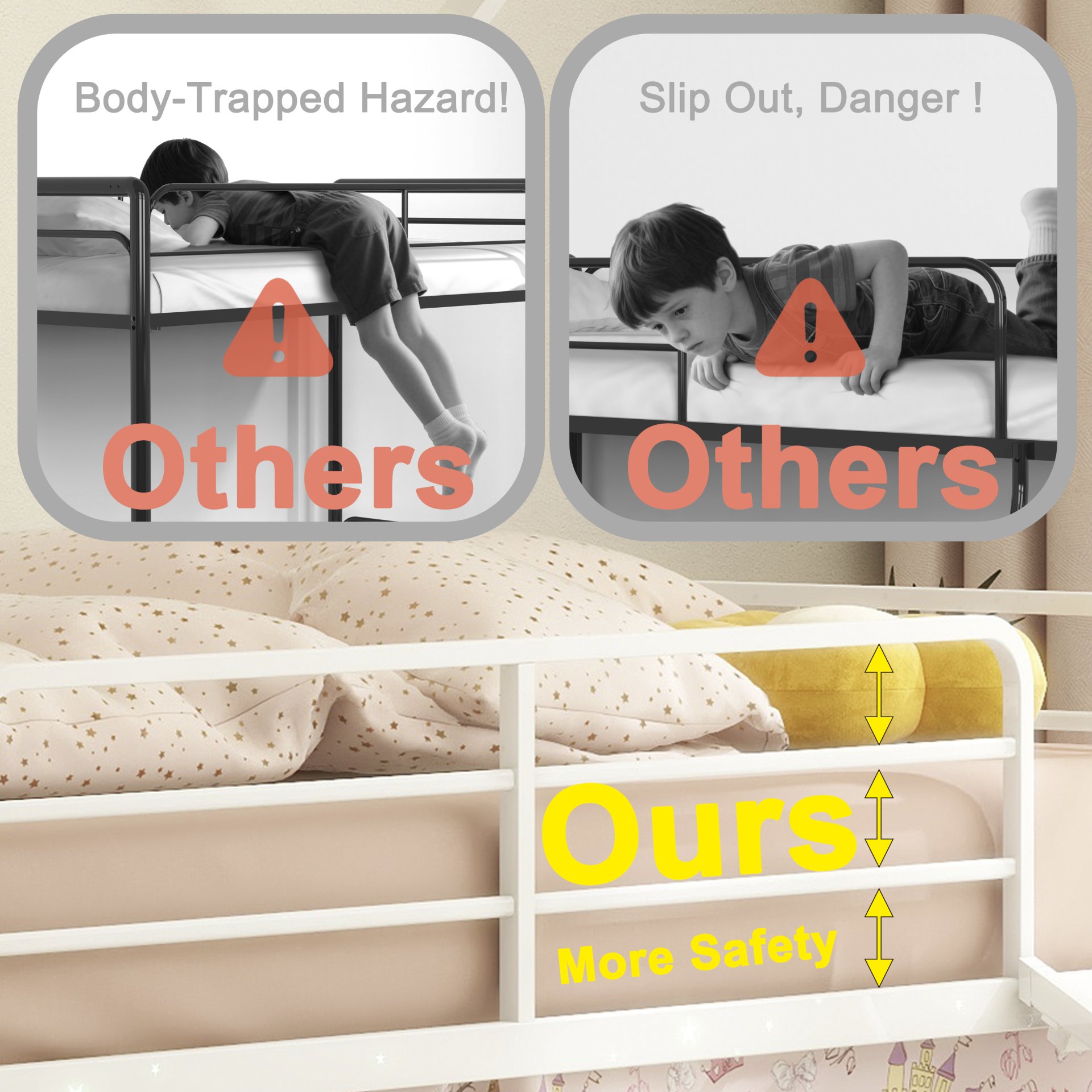 Jack - House Twin Loft Bed With Slide And Curtain Set - White / Blue - Image 8