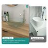 Vessel Sink With Chrome Faucet And Pop Up Drain - Clear - Image 8