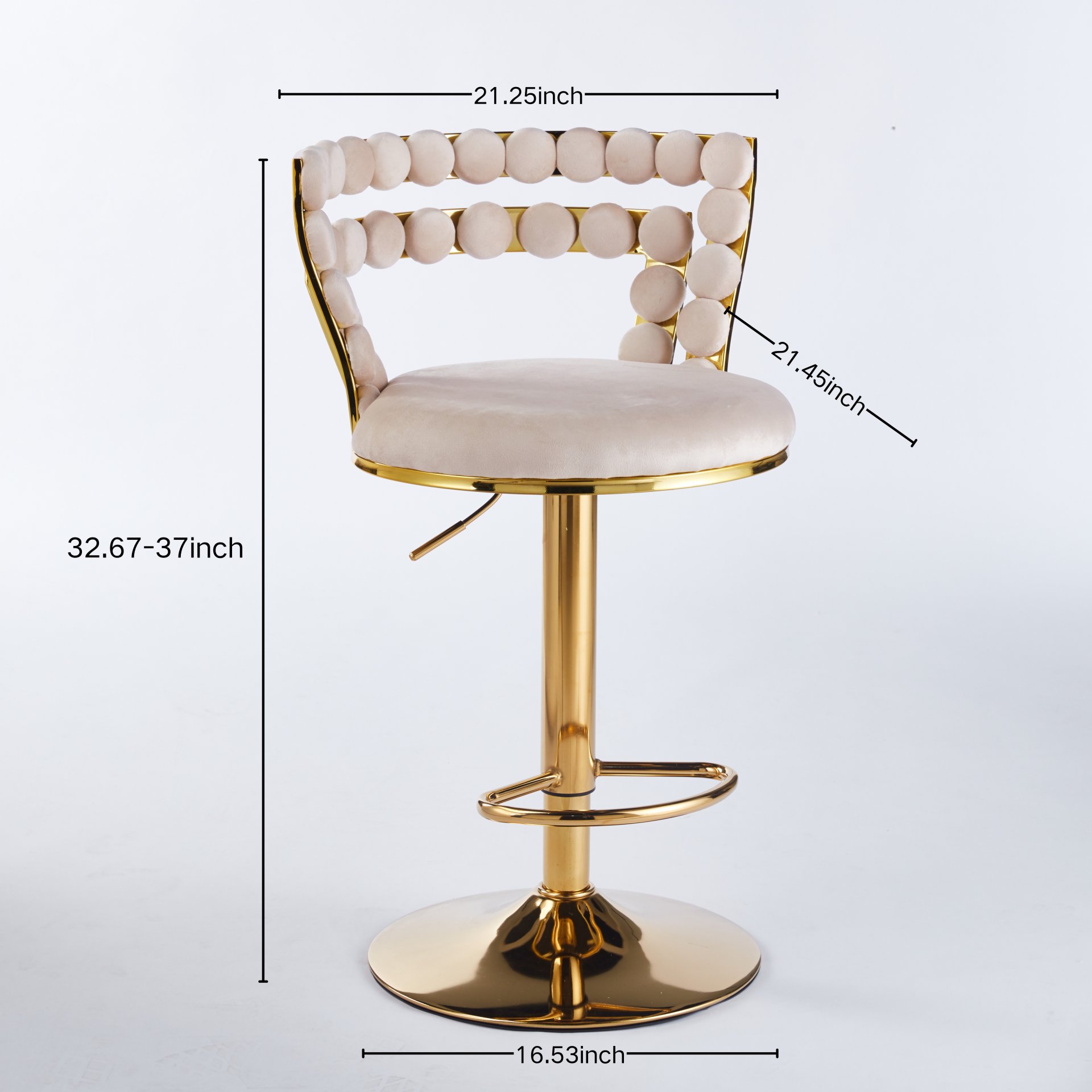 Bar Chair With Tube Legs (Set of 2) - Golden - Image 3