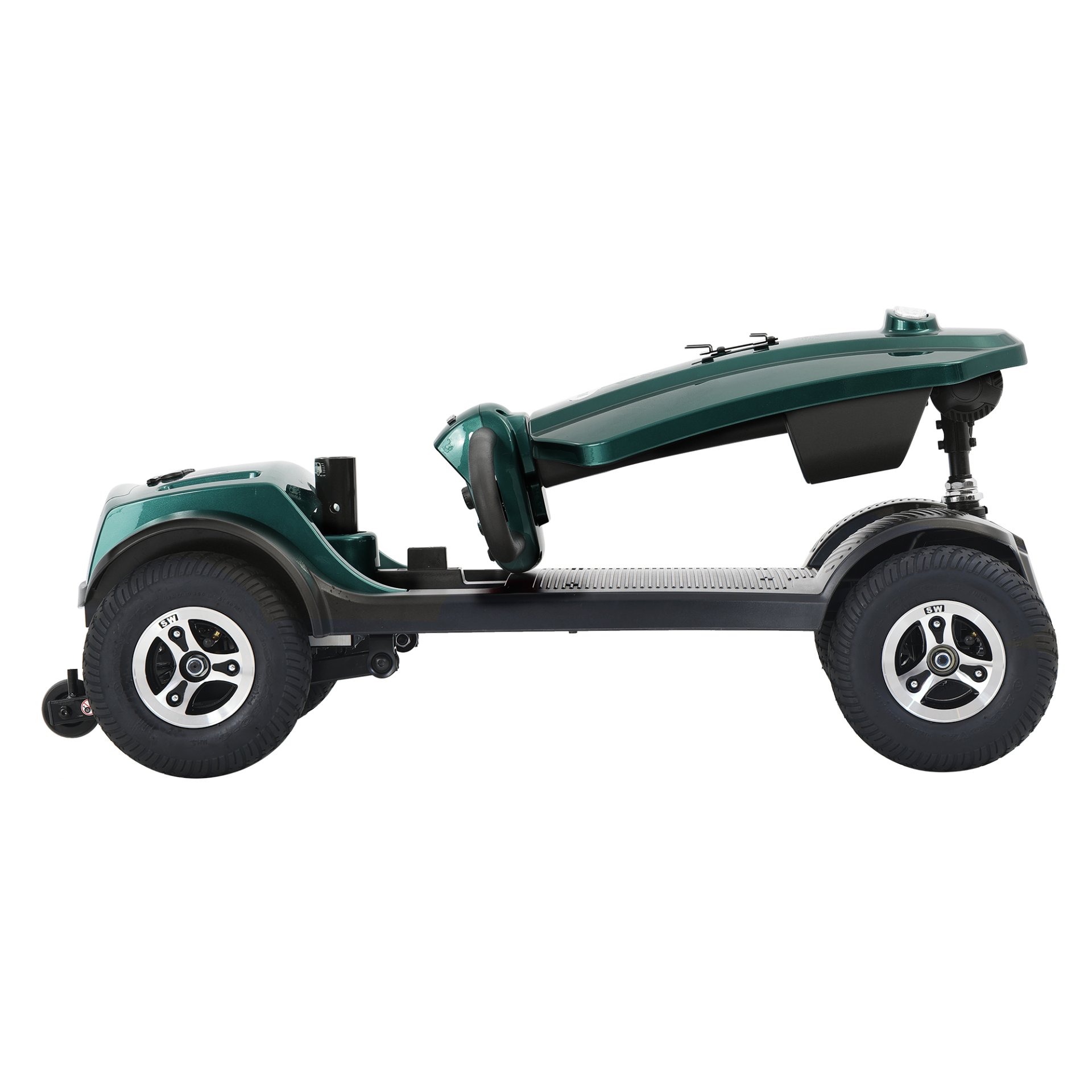 Max Plus - Wheels Outdoor Compact Mobility Scooter With 2 Pieces X 20Ah Lead Acid Battery, 16 Miles, Cup Holders & USB Charger Port - Emerald - Image 5