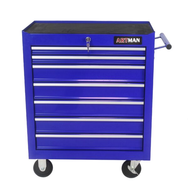 7 Drawers Multifunctional Tool Cart & Wheels - Blue