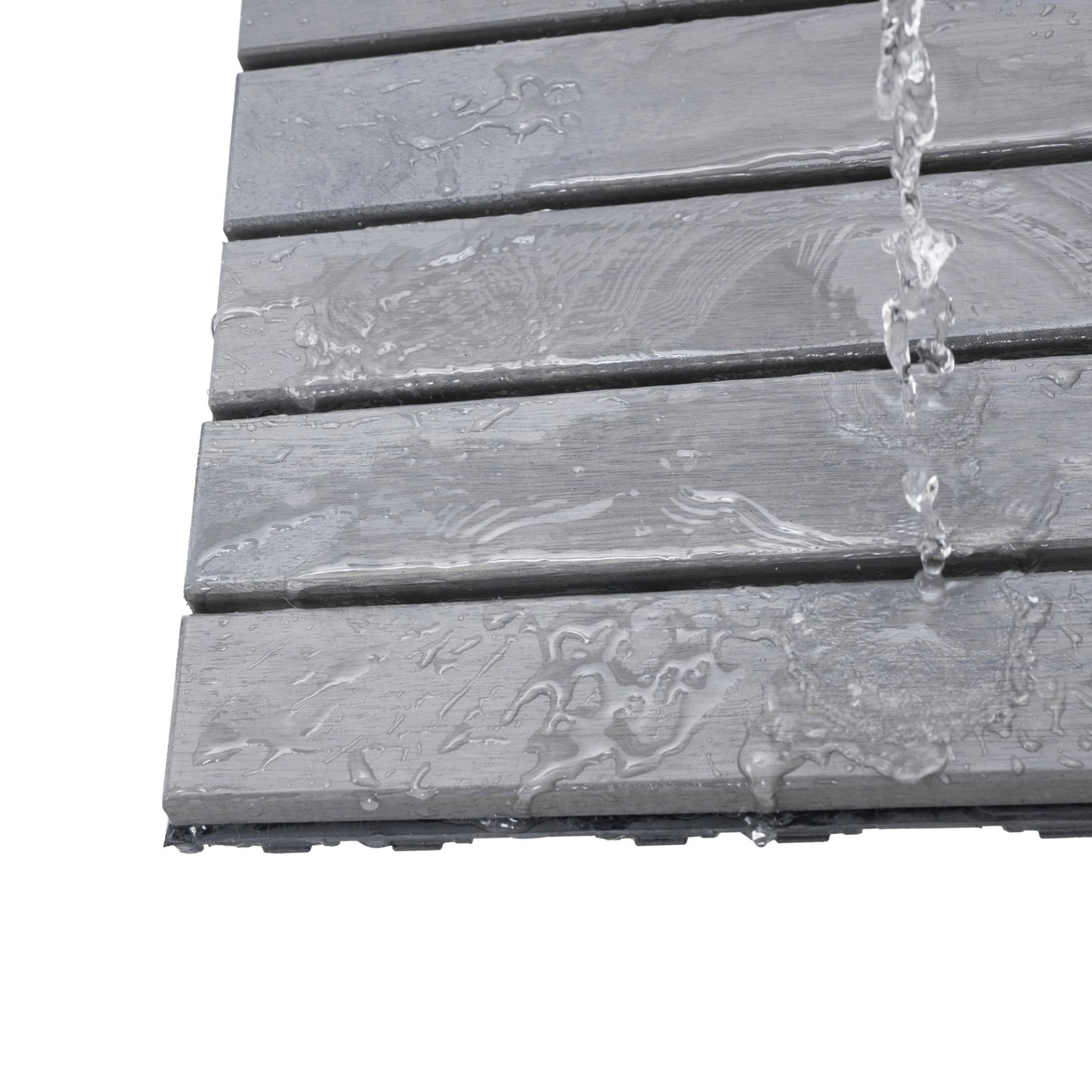 Interlocking Deck Tiles Striped Pattern Light Square Outdoor Flooring - Light Gray - Image 21