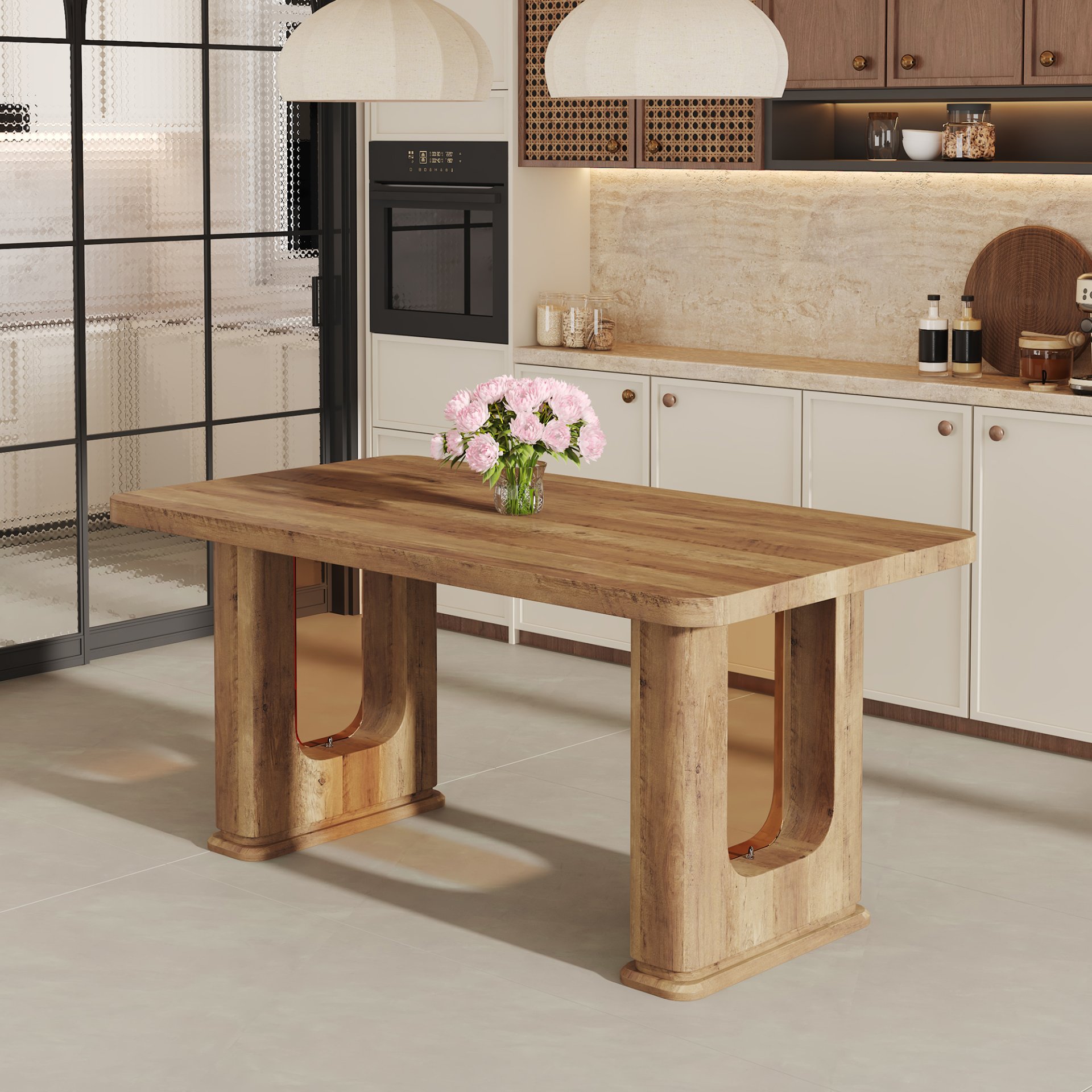 Stylish Wood Color Textured Dining Table Material With Wood Grain Stickers - Transparent / Wood - Image 2