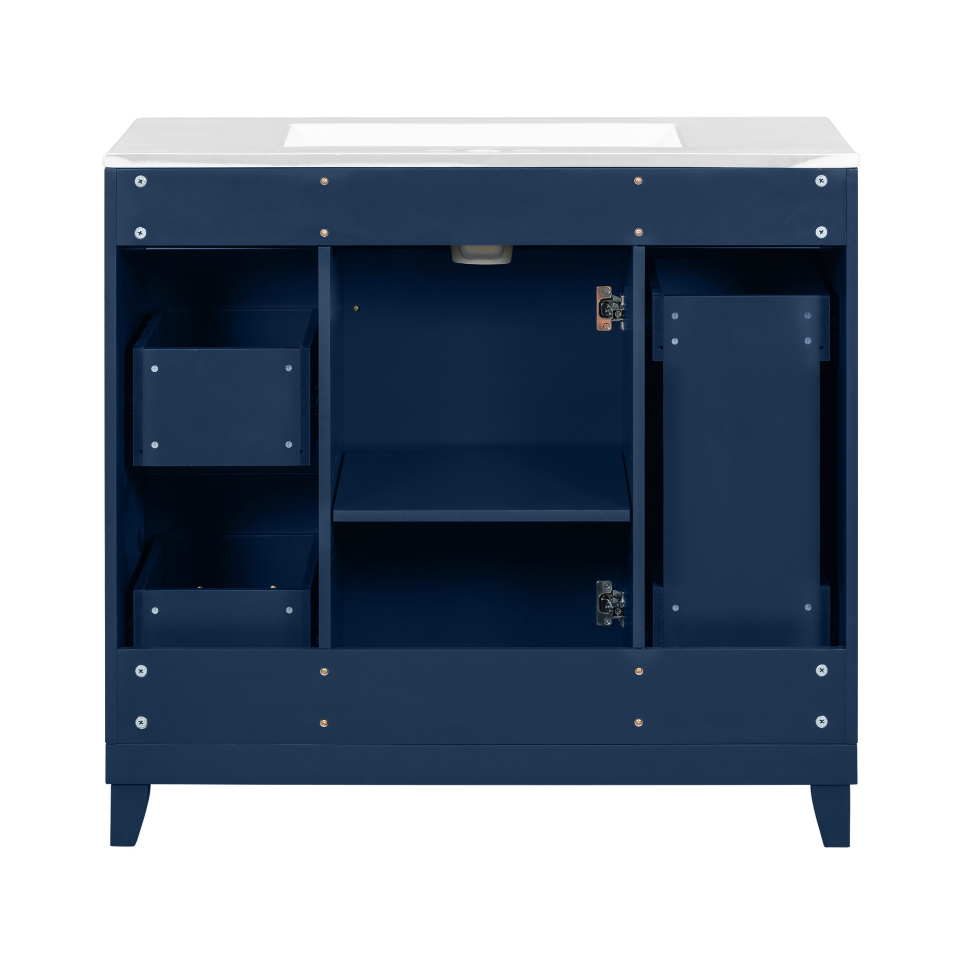 Bathroom Vanity With Sink, Soft Close Doors, Adjustable Shelves - Blue - Image 20