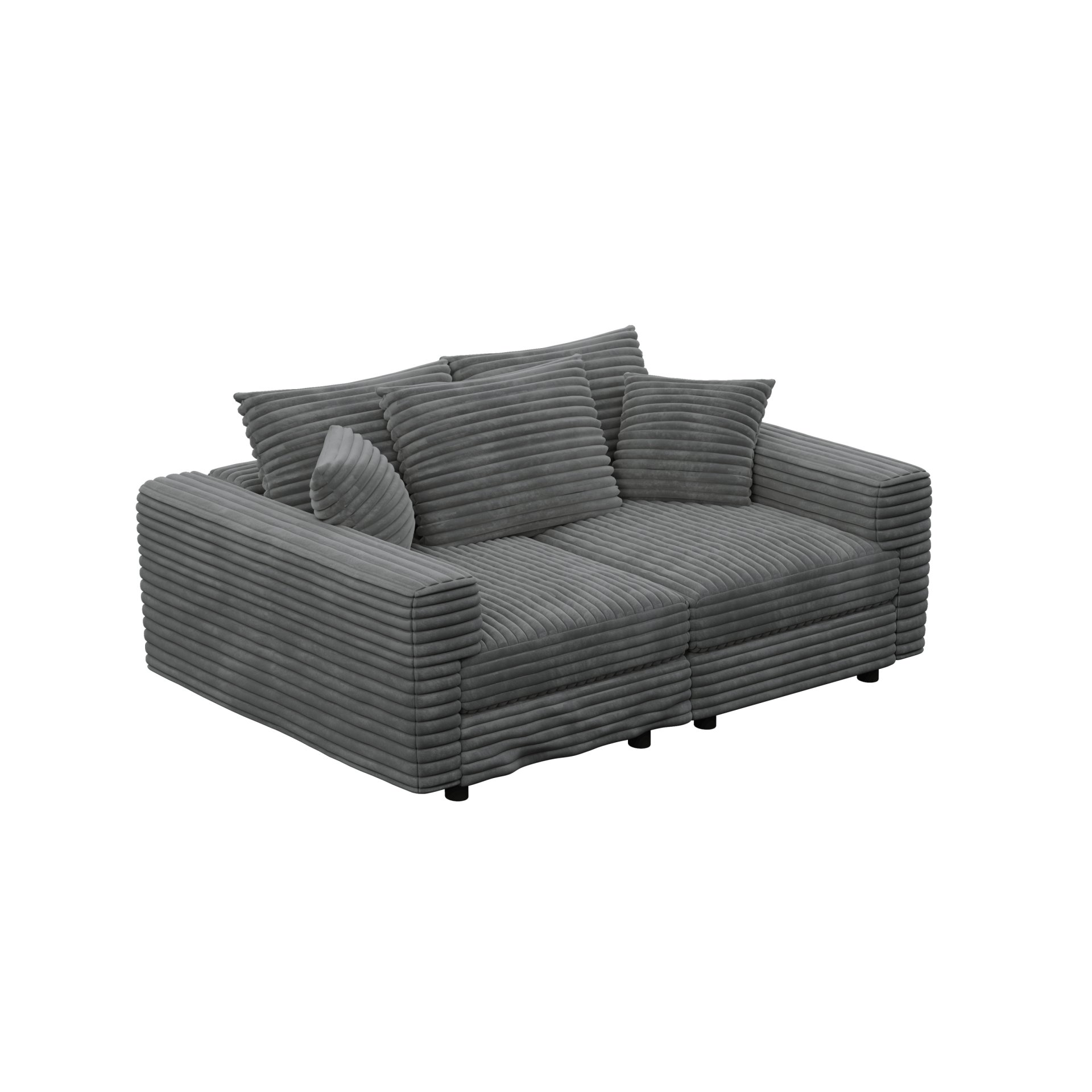 3 Seat Sofa, Convertible Deep Seat Sofa Lounge Chair For Living Room - Gray - Image 9