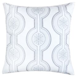 Holiday Embroidered Throw Pillow With Insert - White