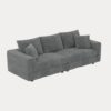 3 Seat Sofa, Deep Seat Couches With Soft Pillows And 3 Ottomans, Convertible Sofa Lounge Chair, For Living Room - Gray - Image 3