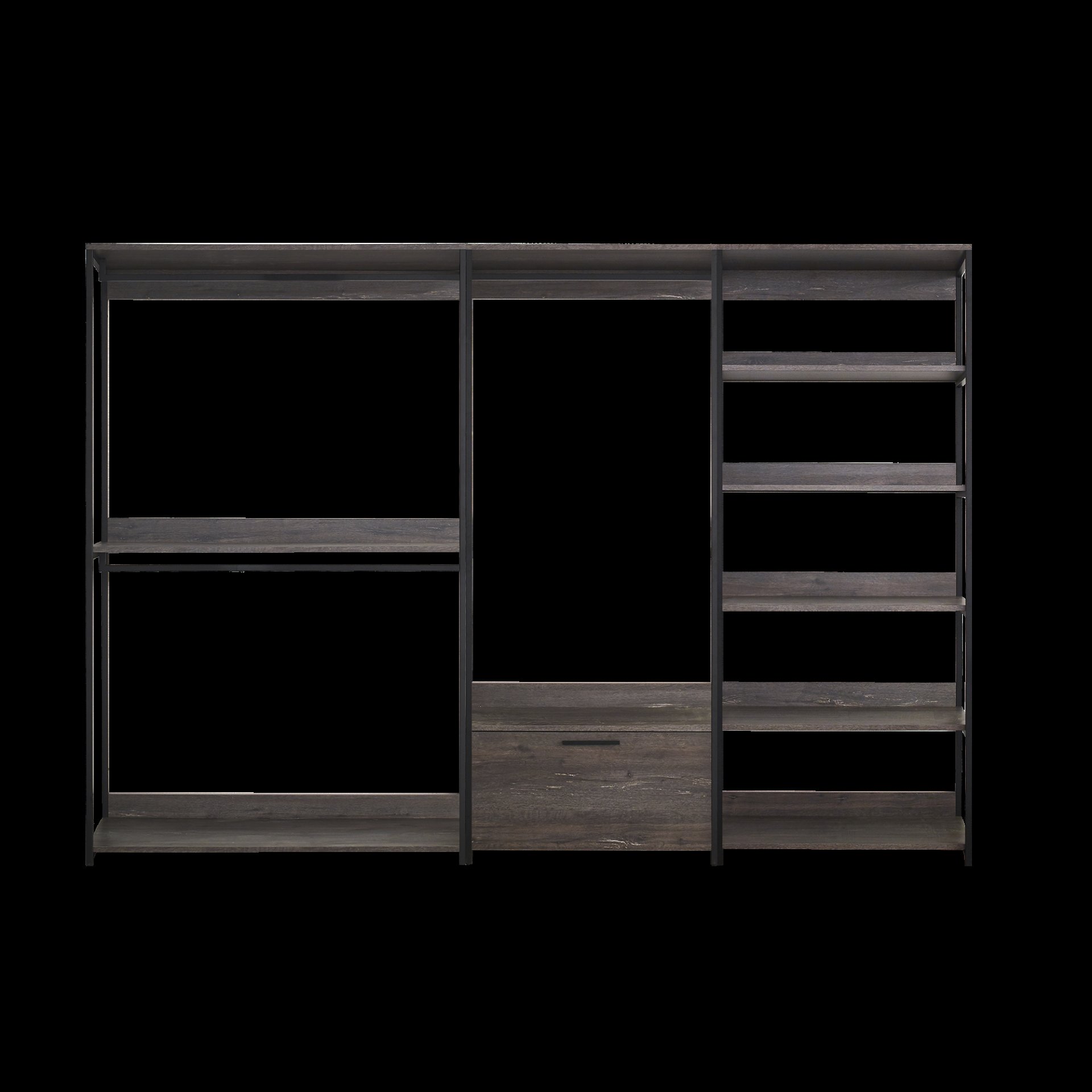 Monica - Wood Walk In Closet System, Modular Design Melamine - Rustic - Image 3