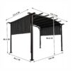 12 X 9 Ft Outdoor Patio Pergola Gazebo Steel Frame Sun Shelter With Retractable Canopy For Garden Or Backyard - Gray - Image 3
