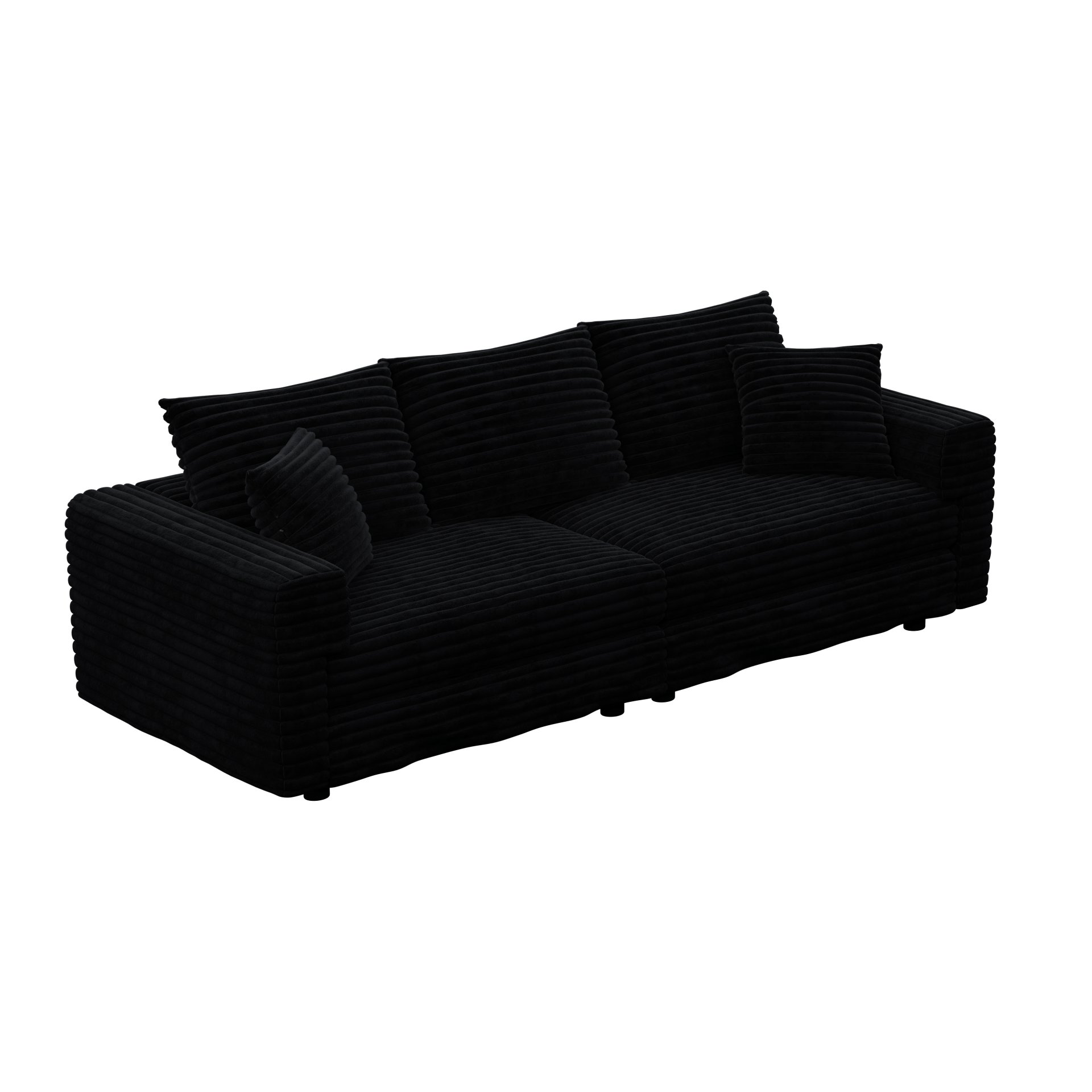 3 Seat Sofa, Convertible Deep Seat Sofa Lounge Chair For Living Room - Black - Image 14