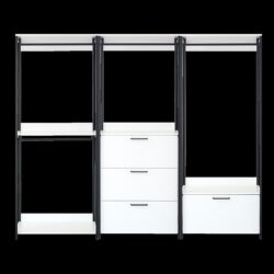 Fiona - Freestanding Walk In Wood Closet System, Metal Frame Melamine - White