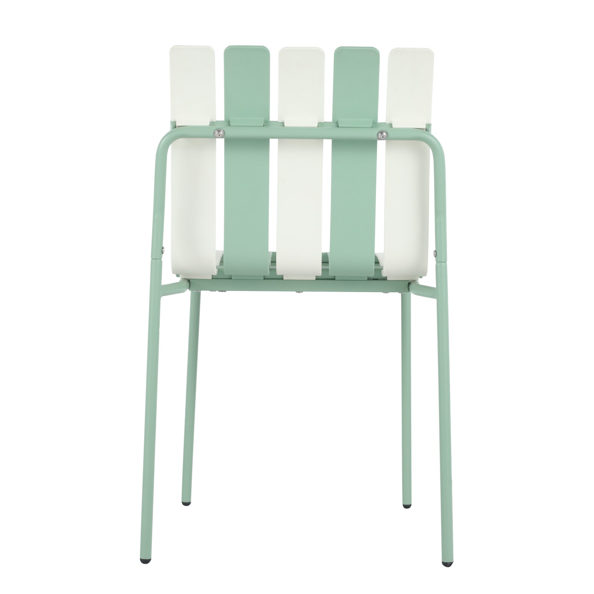 4 Piece Set Of Single Chairs With Modern Color Blocking Design, UV Resistant And Rust Proof - Haze Green / White - Image 22