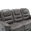 3 Seater Home Theater Recliner Manual Recliner Chair With Two Built-In Cup Holders For Living Room - Gray - Image 13