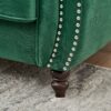 Chesterfield Sofa With Roll Armrest & Nailhead, 3 And 2 Seater - Green - Image 5