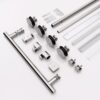 Frameless Single Sliding Shower Door With Bypass Design Clear Tempered Glass - Brushed Nickel - Image 12