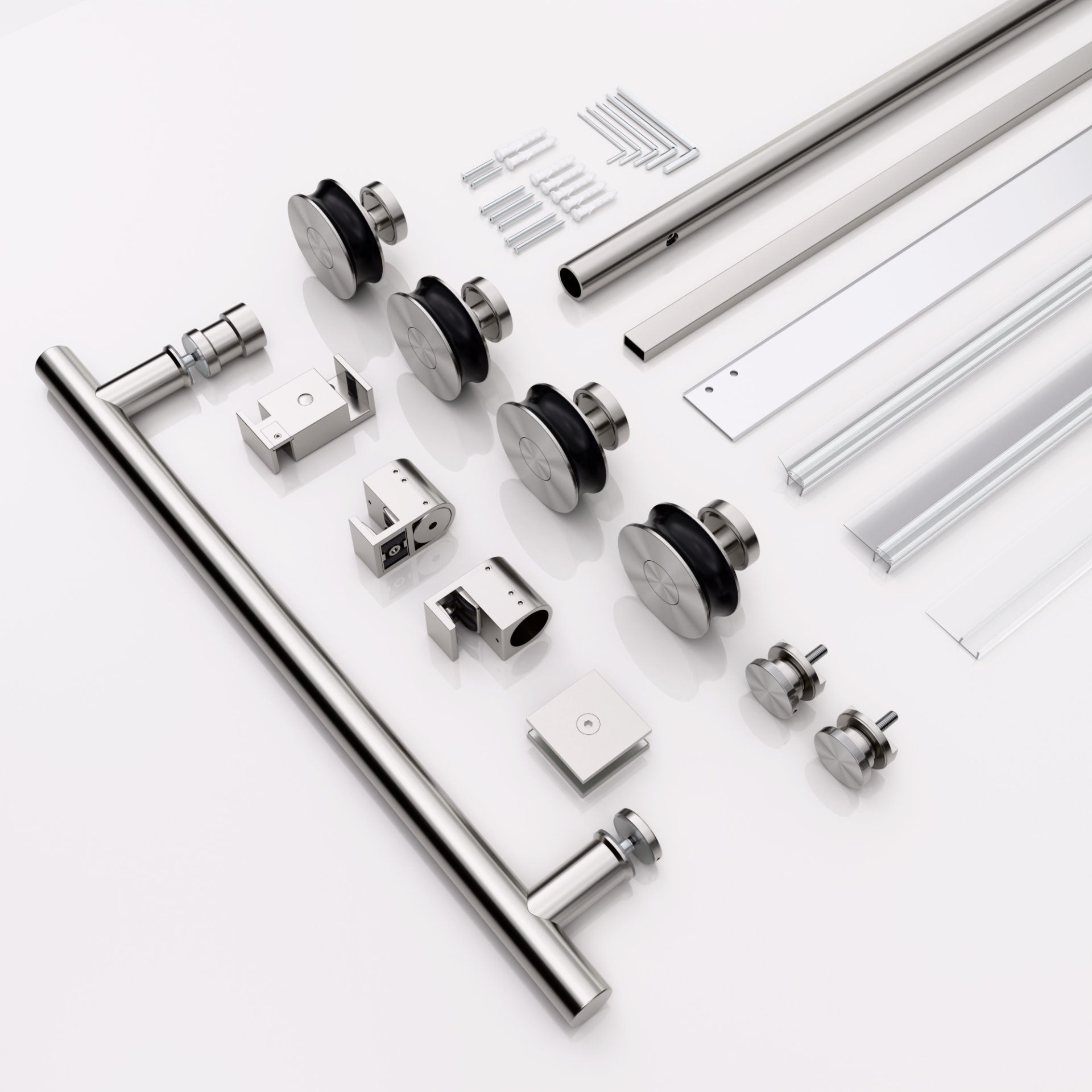Frameless Single Sliding Shower Door With Bypass Design Clear Tempered Glass - Brushed Nickel - Image 12
