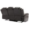 3 Pieces Recliner Sofa Sets Home Theater Seating Manual Recliner Chair With Center Console And Led Light Strip For Living Room - Brown - Image 14