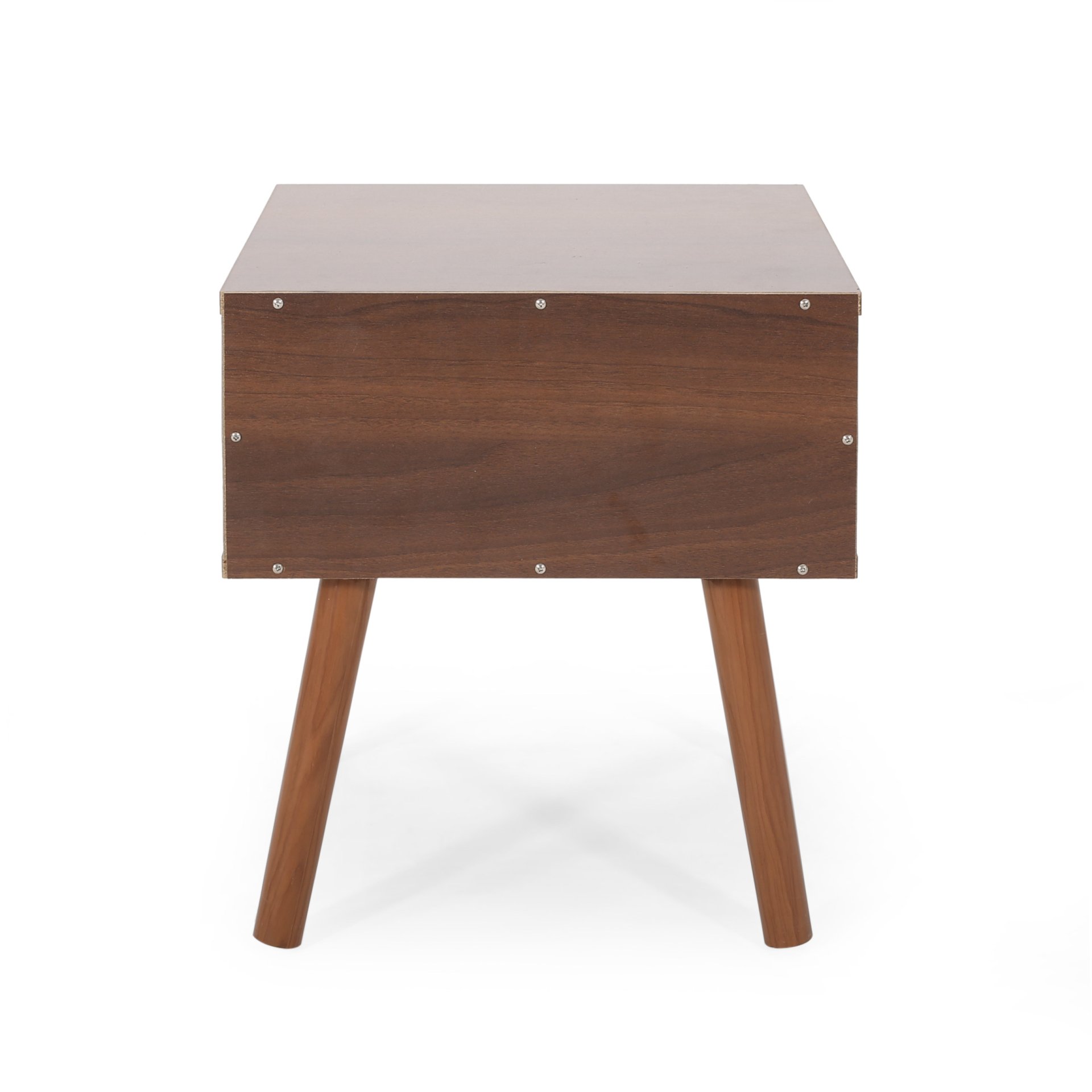 2 Toned Particle Board End Table - White / Walnut - Image 10