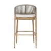 Outdoor Bar Height Aluminum Frame Counter Stools With Scallop Shaped Backrest & Water Resistant Cushions (Set of 2) - Maple - Image 19