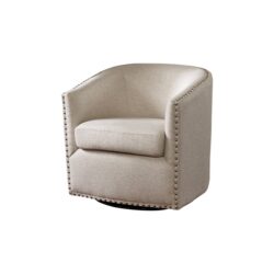 Swivel Chair With High Density Foam Cushion / Silver Nailhead Detailing - Multicolor