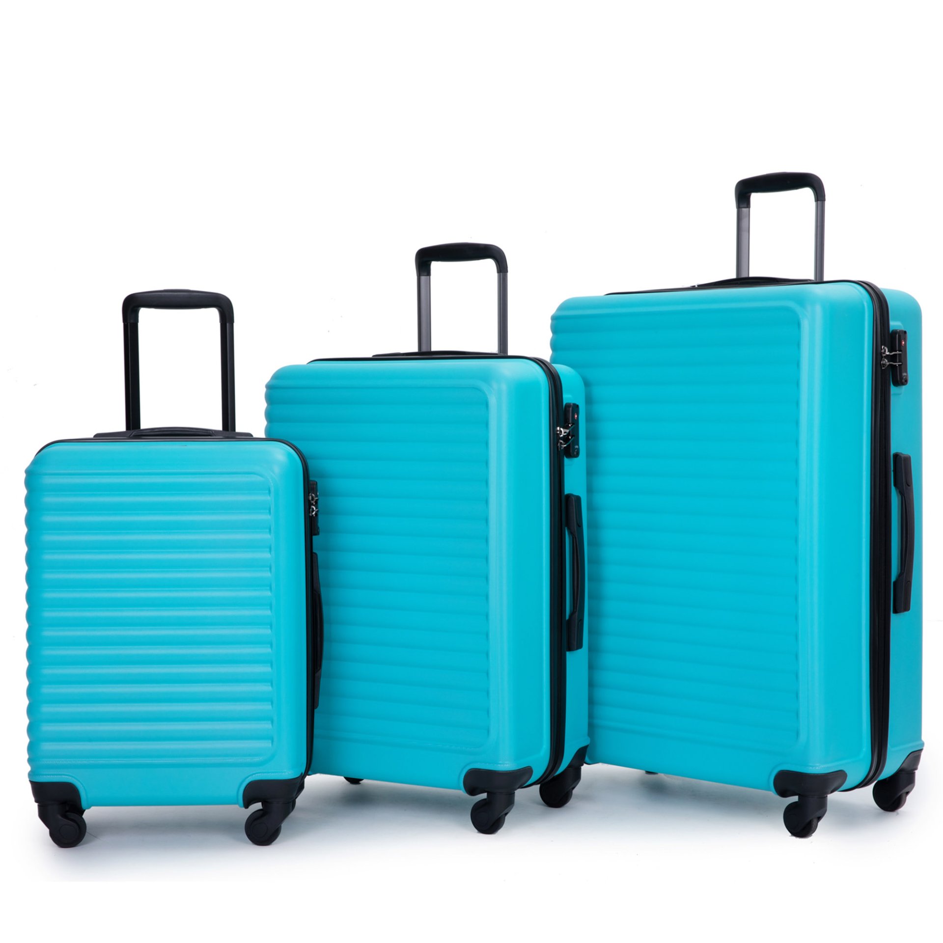 3 Piece Luggage Sets Lightweight Suitcase With Two Hooks, Spinner Wheels, Tsa Lock, (20/24/28) - Turquoise - Image 11