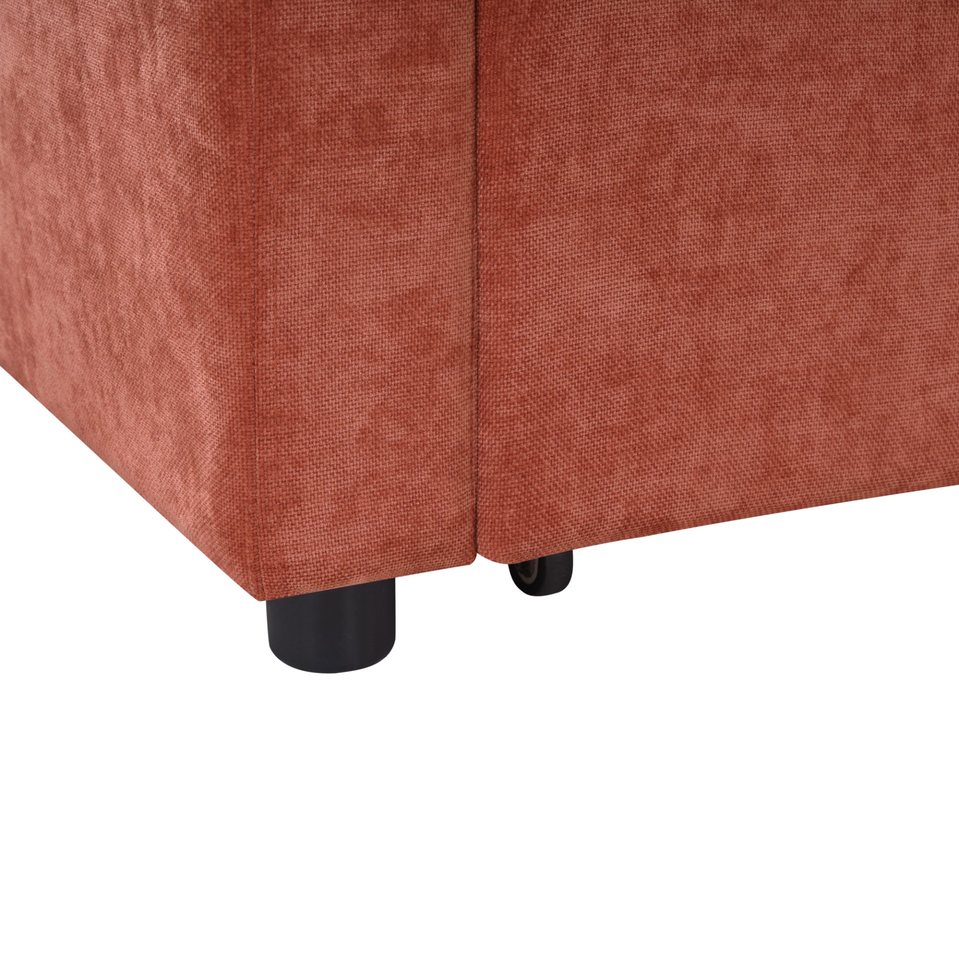 Upholstered L Shaped Sectional Sofa Bed With Sleeper And Hidden Storage - Orange - Image 15