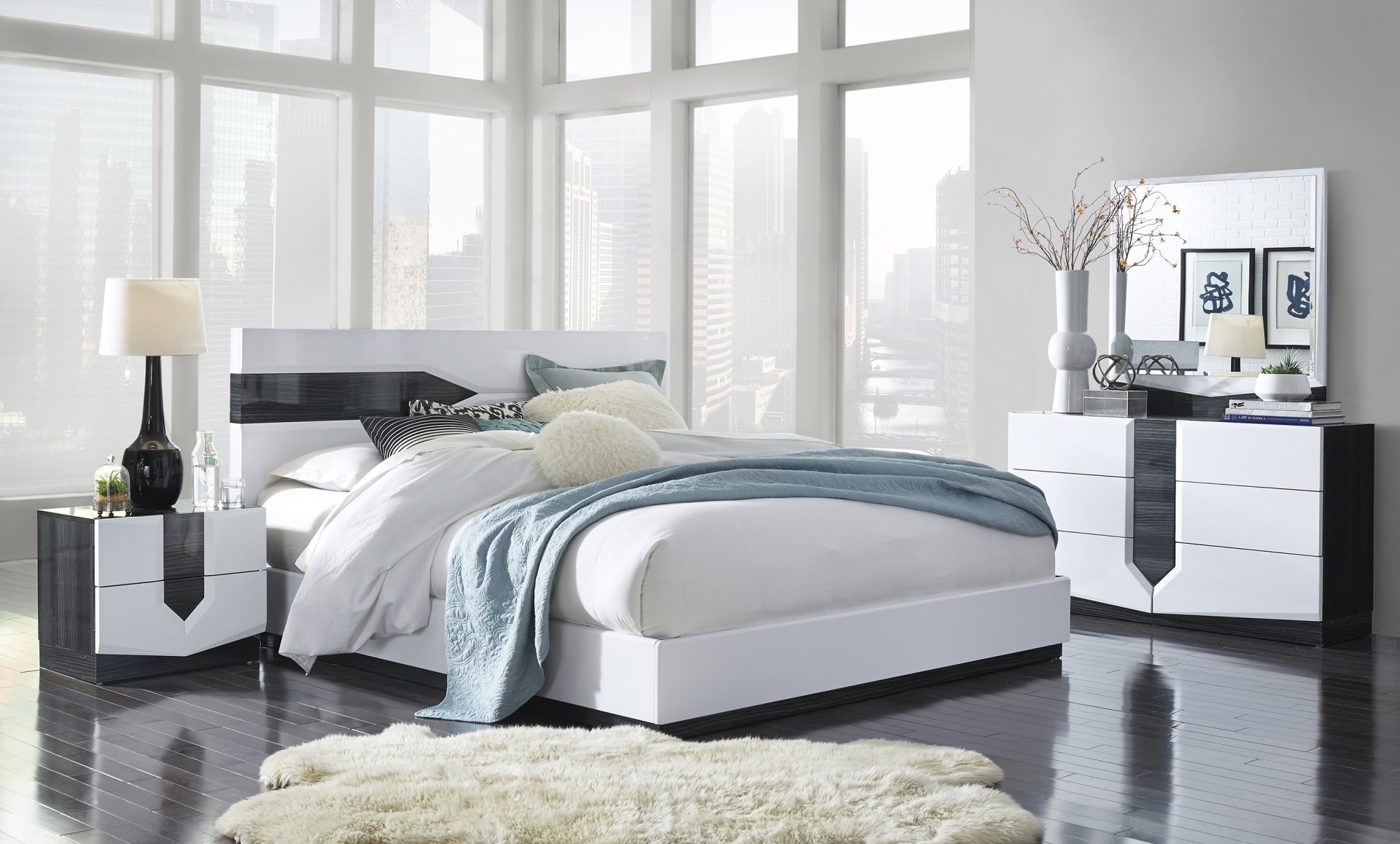 Vios - Queen Zebra Bed - White - Image 10