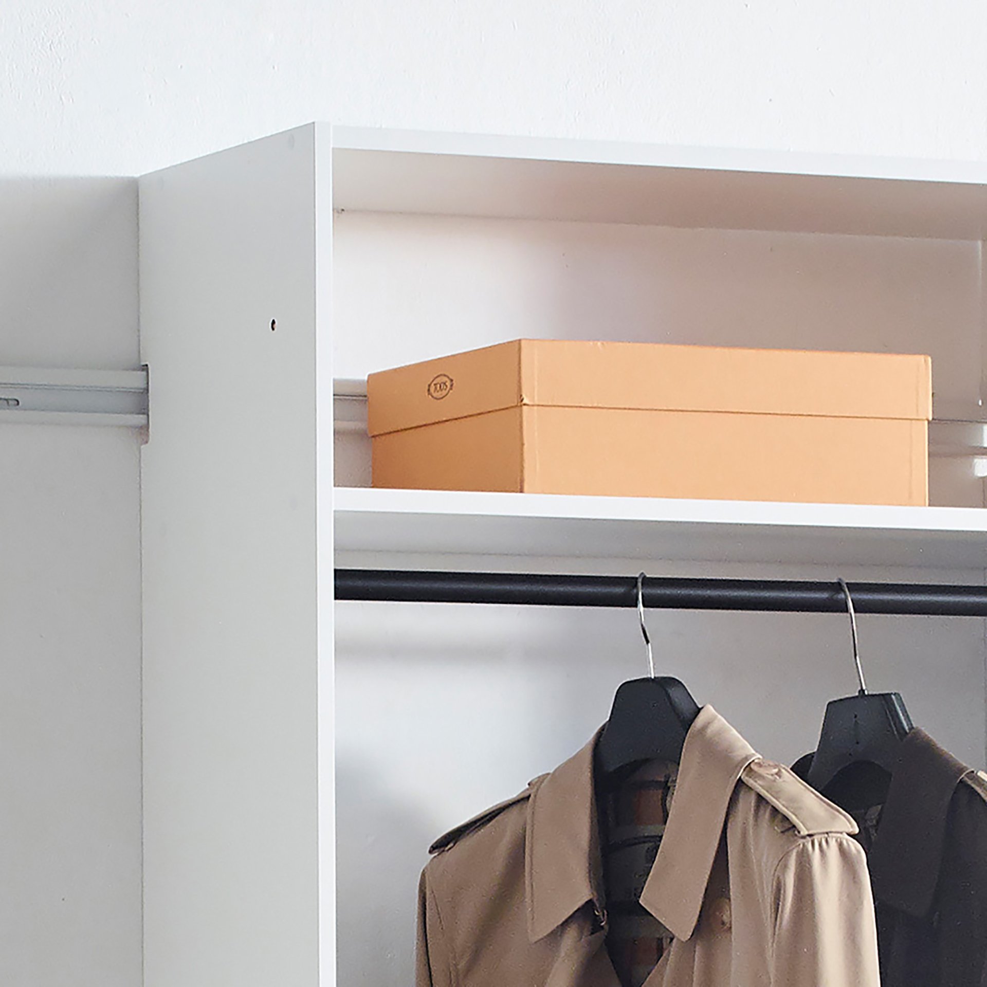 Devi - Wall Mounted Wood Closet System With Modular Versatility And Clean - White - Image 9