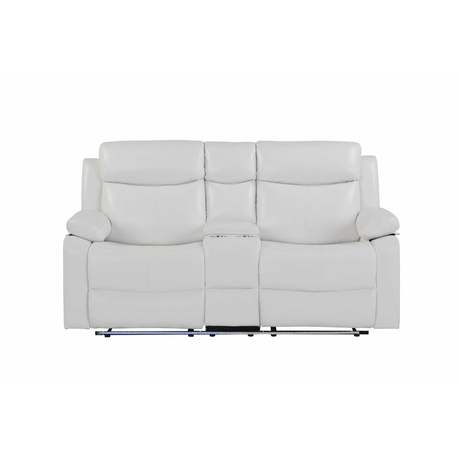 Blanche - 3 Piece Reclining Sofa And Loveseat And Recliner With LED Lights - White - Image 4
