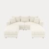 3 Seat Sofa, Deep Seat Couches With Soft Pillows And 2 Ottomans, Convertible Sofa Lounge Chair, For Living Room - Beige - Image 22