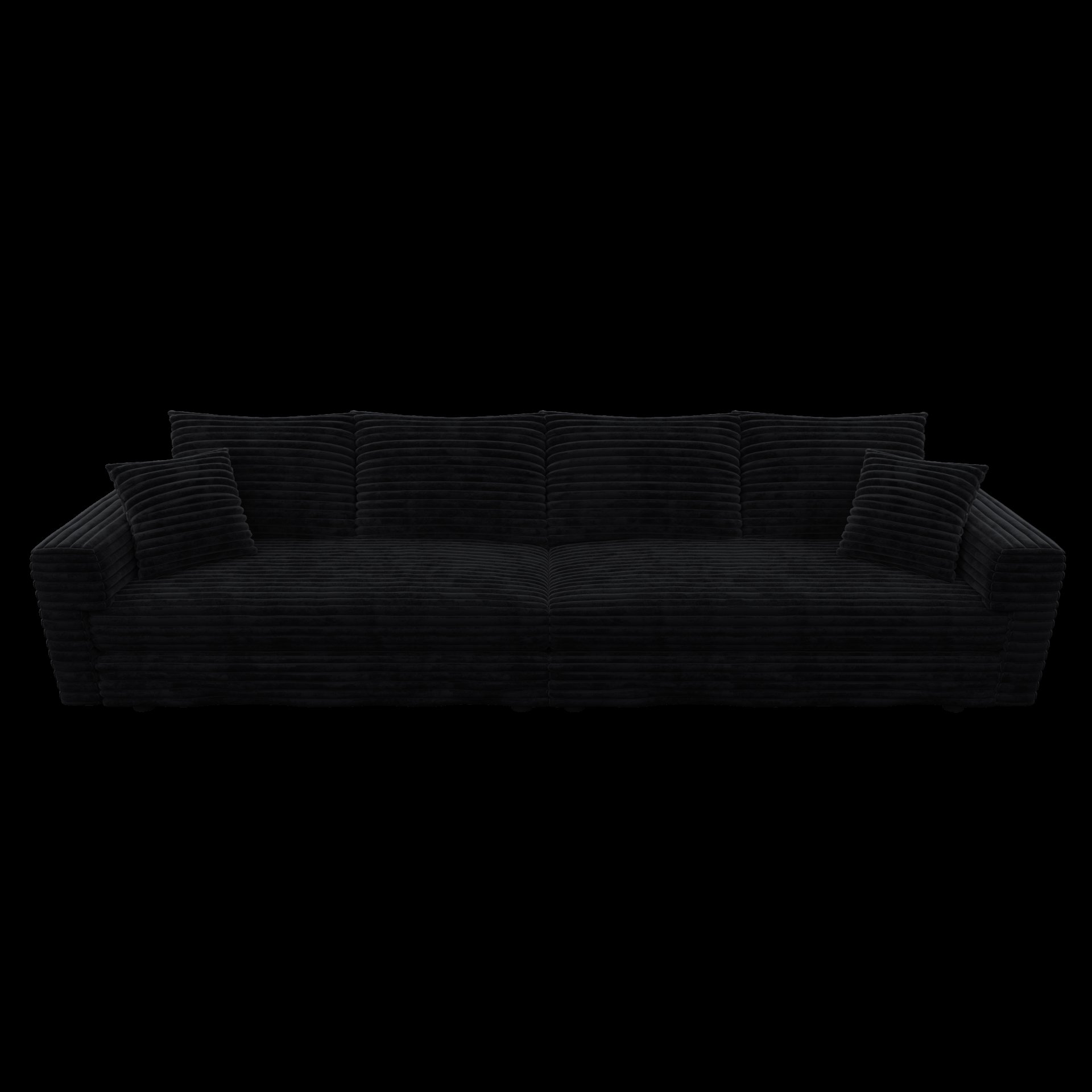 4 Seat Sofa, Deep Seat Couches With Soft Pillows And 2 Ottomans, Convertible Sofa Lounge Chair, For Living Room - Black - Image 22
