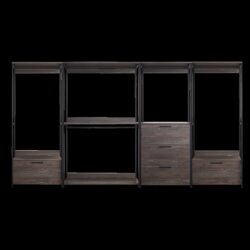 Monica - Wood Walk In Closet System With Modular Design Melamine - Rustic