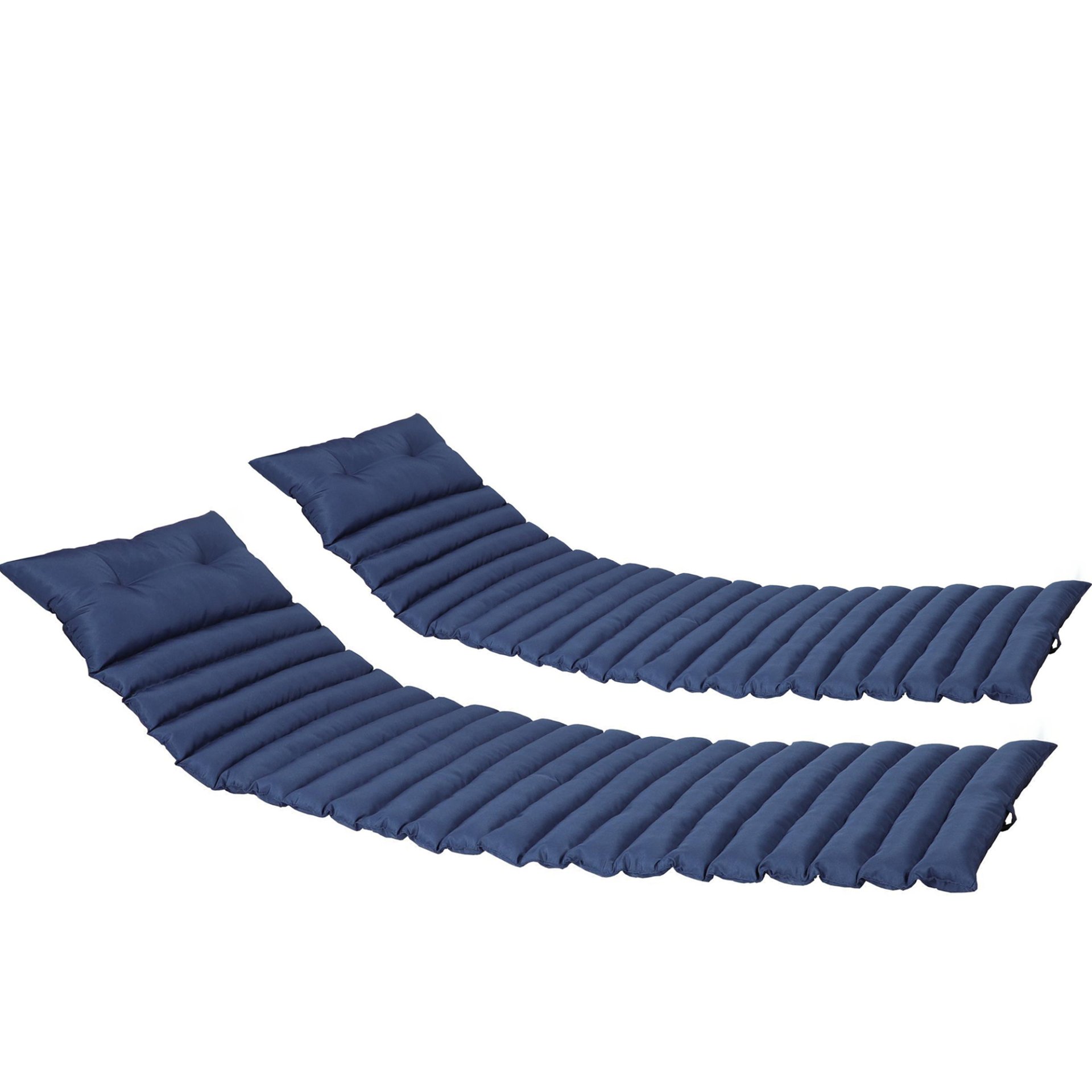 72.83" Outdoor Lounge Chairs (Set of 2), Cushion Replacement Patio Funiture Seat Cushion Chaise Lounge Cushion - Navy Blue - Image 4