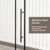 Frameless Shower Door Single Sliding, Clear Tempered Glass Shower Door With Zinc Roller Rail System, Stainless Steel Handle - Black - Image 5