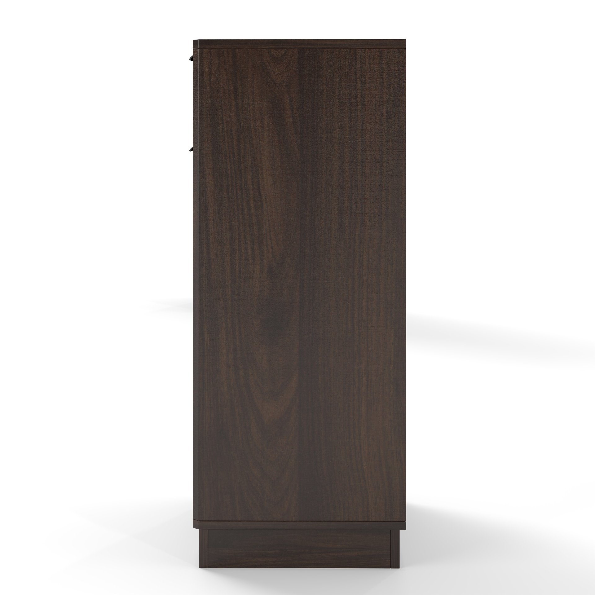 Tilt Out Trash Can Cabinet With Wave Textured Drawer & Pull Out Bin - Walnut - Image 16
