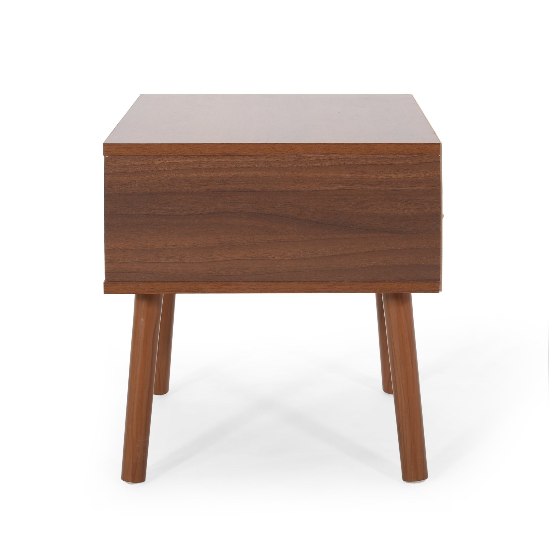 2 Toned Particle Board End Table - White / Walnut - Image 8
