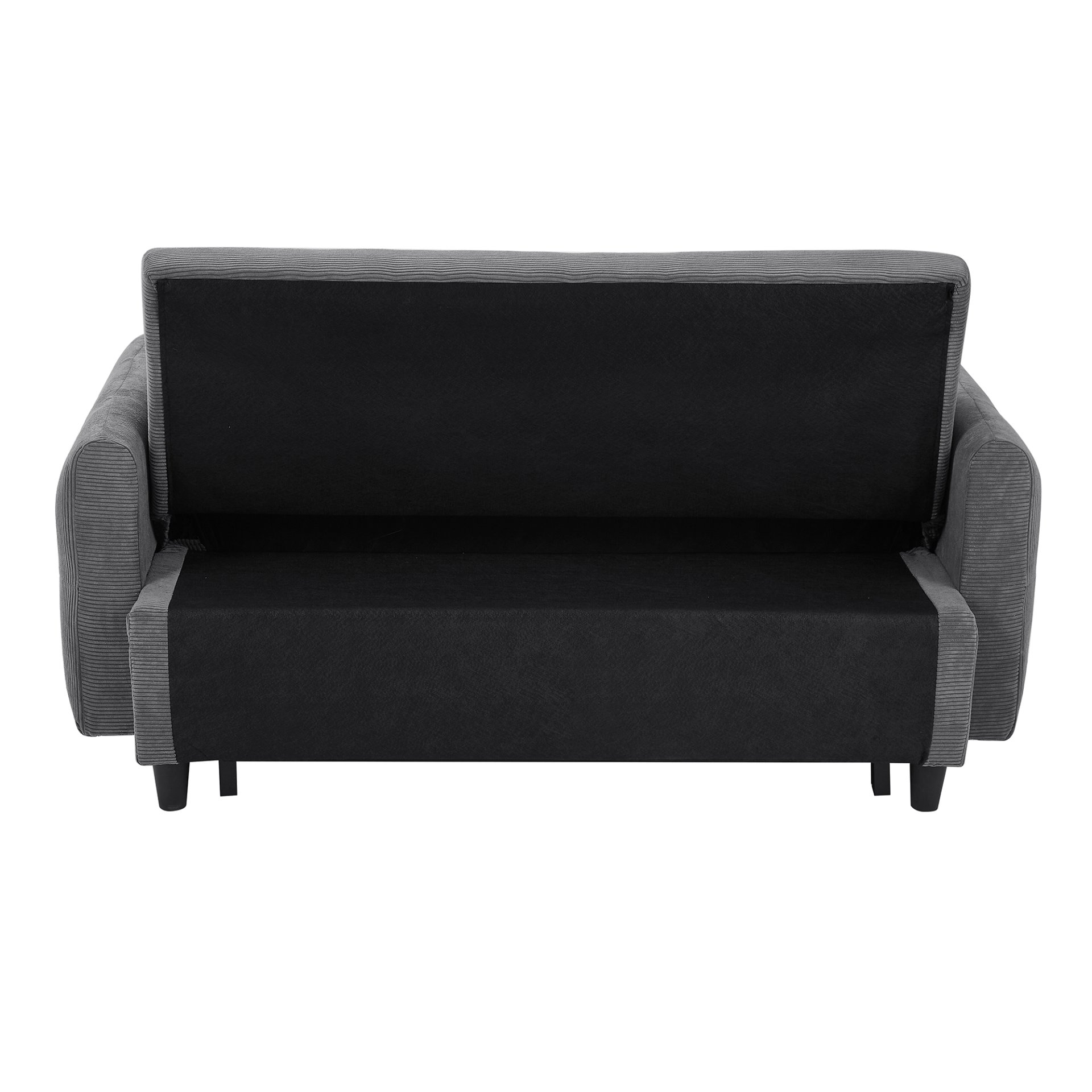Pull Out Sofa Bed Convertible Couch 2 Seat Loveseat Sofa Modern Sleeper Sofa With 2 Throw Pillows And USB Ports For Living Room - Dark Gray - Image 15