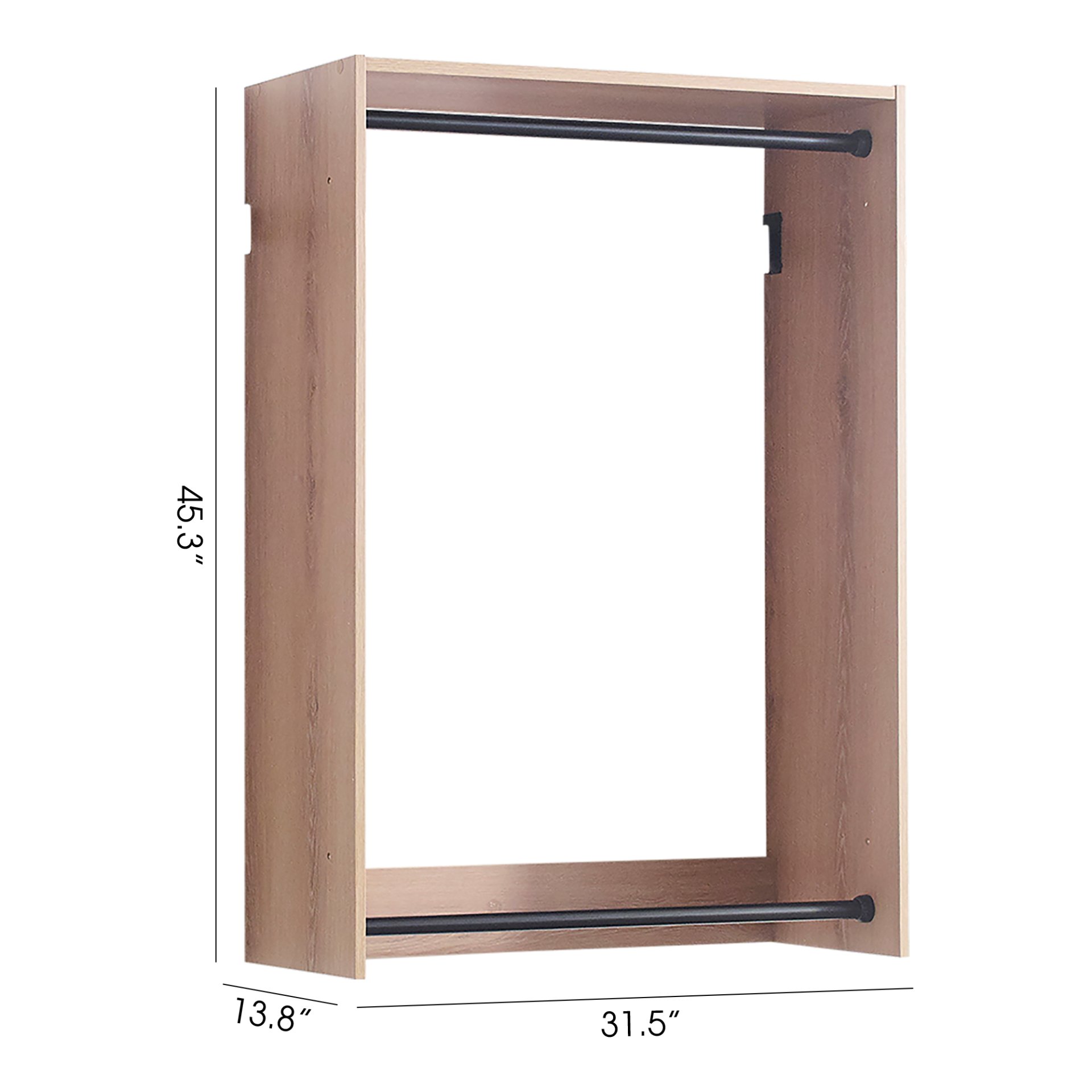 Devi - Wall Mounted Wood Closet System & Modular Units And Warm - Oak - Image 3