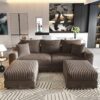3 Seat Sofa, Deep Seat Couches With Soft Pillows And 2 Ottomans, Convertible Sofa Lounge Chair, For Living Room - Camel - Image 13