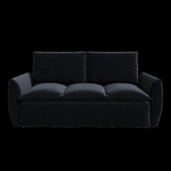 Pull Out Sofa Bed, 3 Seat Convertible Sleeper Sofa With 2 In 1 Pillow And Blanket Set Multifunctional Velvet Loveseat Bed - Black
