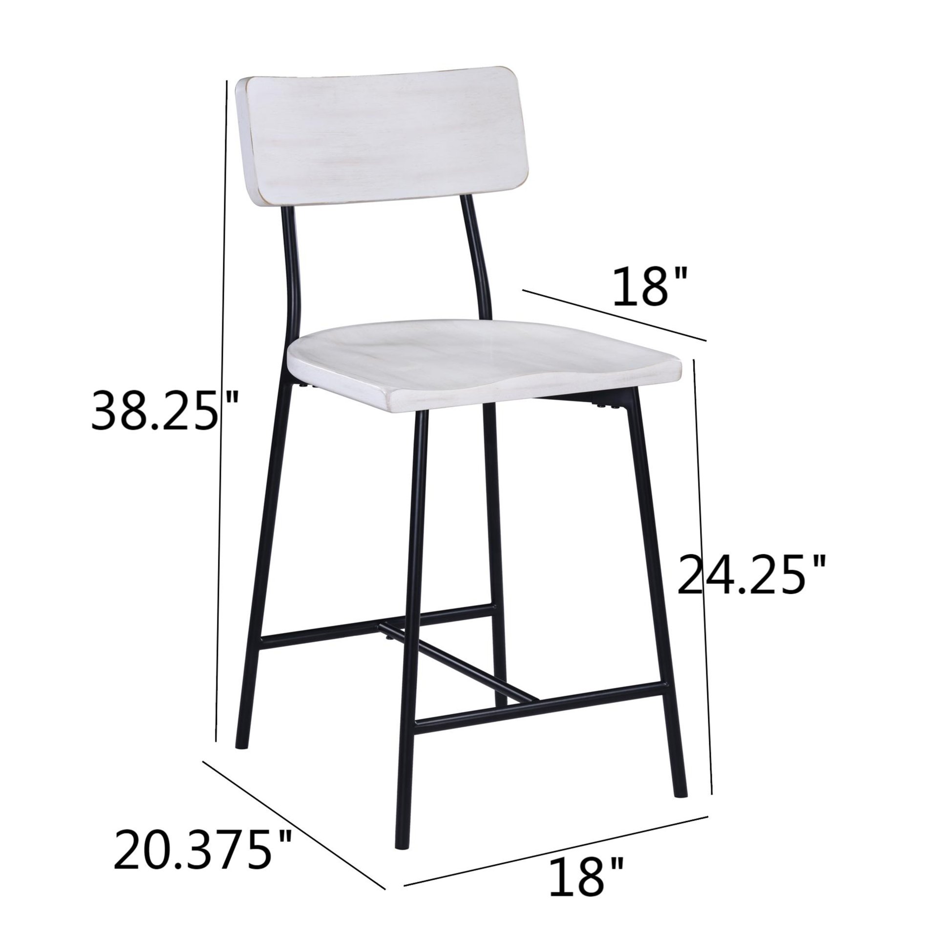 Badin - Counter Stool - White Washed - Image 3
