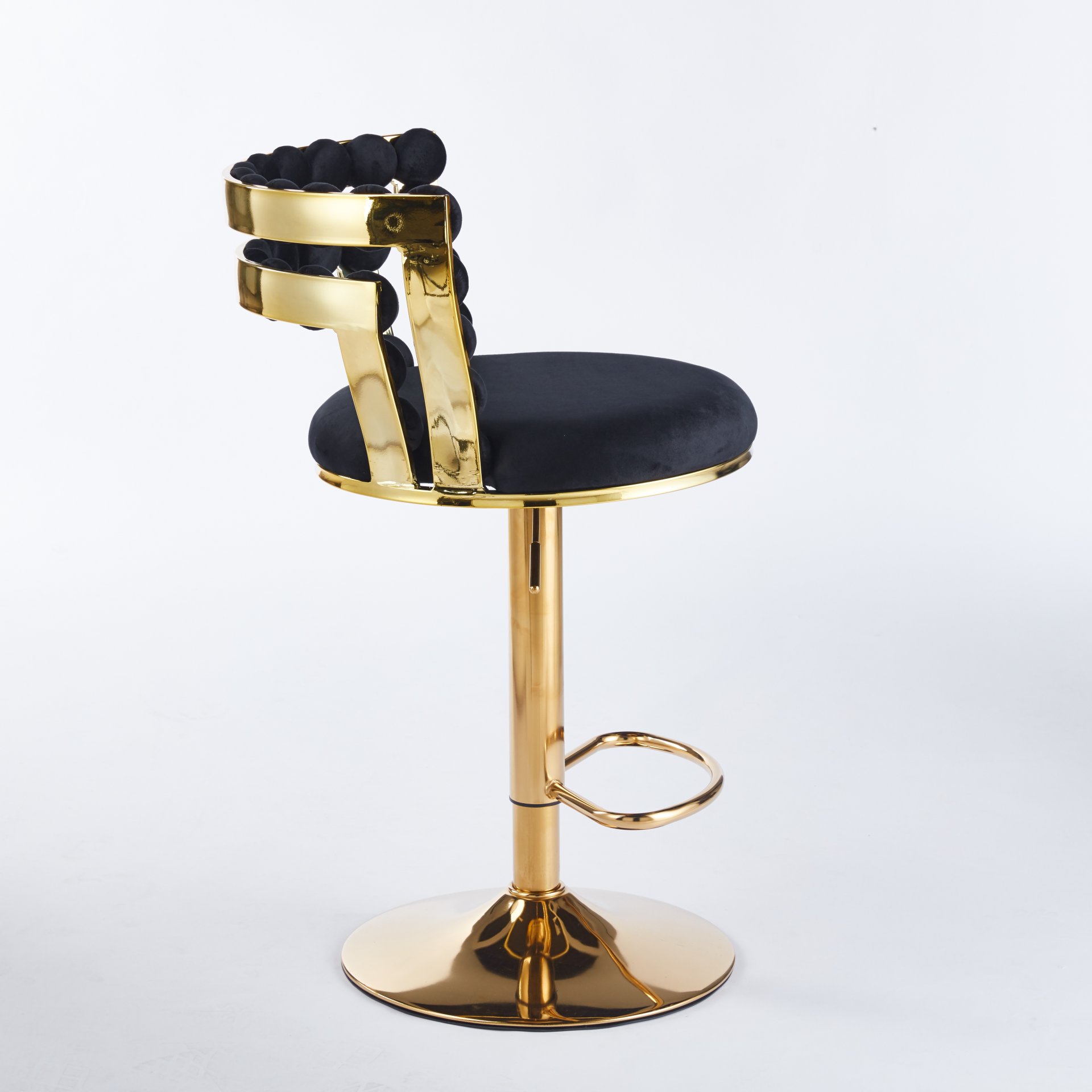 Bar Chair With Tube Legs (Set of 2) - Golden / Black - Image 7