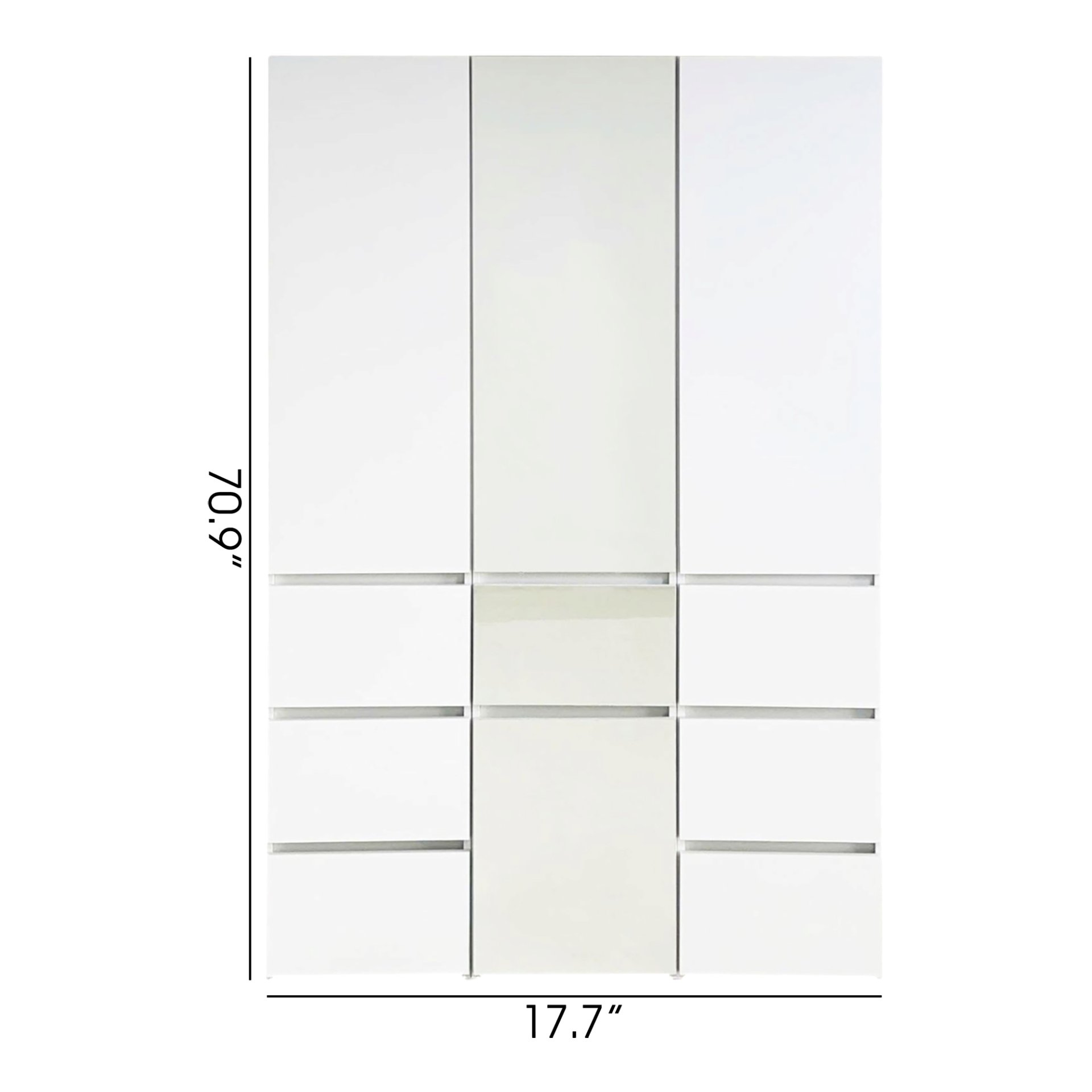 Elise - Modular Wood Closet System With Mirror For Custom Storage Solutions - White - Image 3