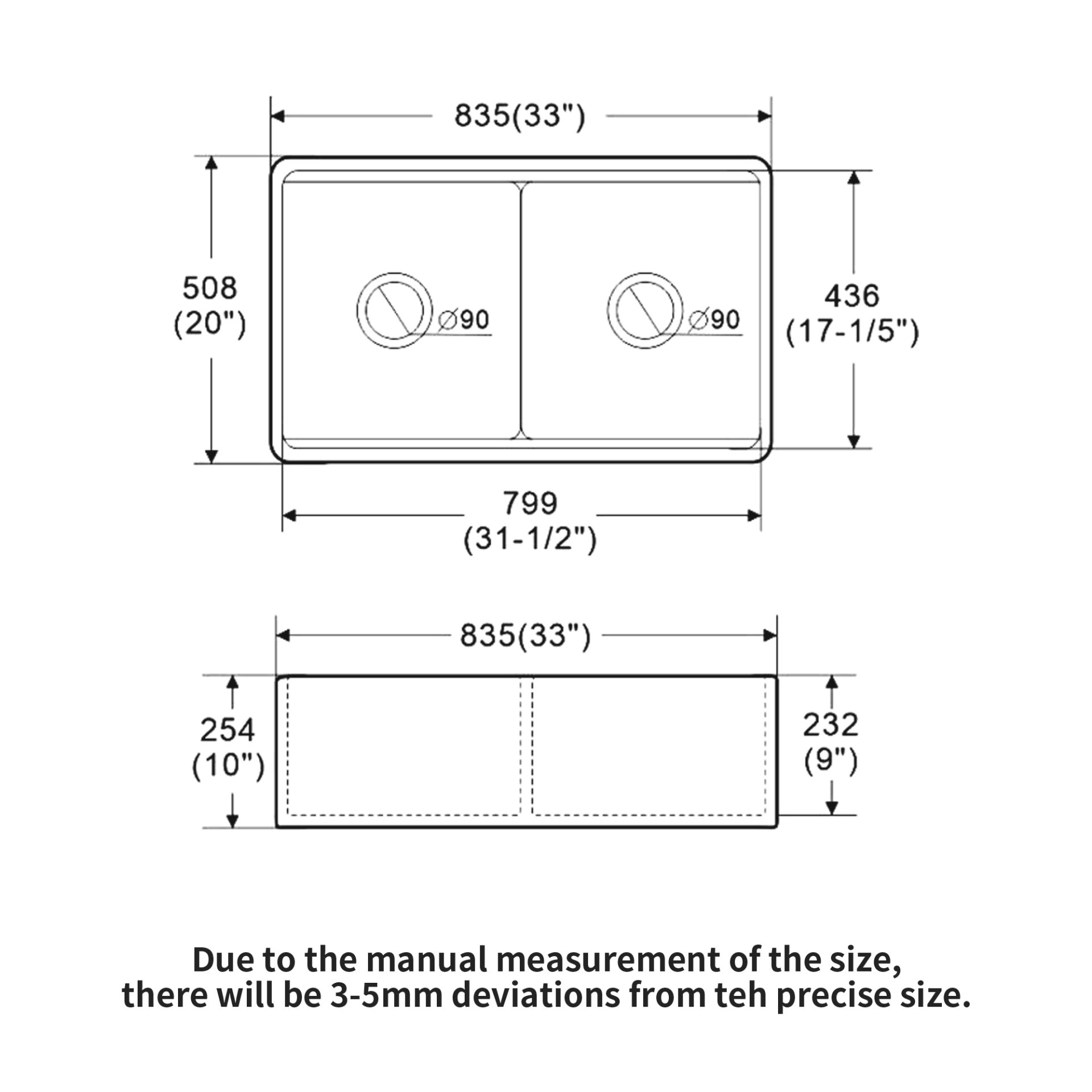 Double Bowl Sink Workstation 33" With Built In Work Surface And Accessories - White - Image 3